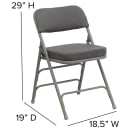 Flash Furniture HA-MC320AF-GRY-GG Folding Chair w/ Gray Fabric Back & Seat - Steel Frame, Gray thumbnail 2