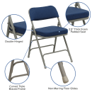 Flash Furniture HA-MC320AF-NVY-GG Folding Chair w/ Navy Blue Fabric Back & Seat - Steel Frame, Gray thumbnail 6