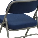 Flash Furniture HA-MC320AF-NVY-GG Folding Chair w/ Navy Blue Fabric Back & Seat - Steel Frame, Gray thumbnail 8