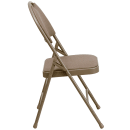 Flash Furniture HA-MC705AF-3-BGE-GG Extra Large Folding Chair w/ Beige Fabric Back & Seat - Steel Frame, Beige thumbnail 3