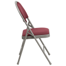 Flash Furniture HA-MC705AF-3-BY-GG Extra Large Folding Chair w/ Burgundy Fabric Back & Seat - Steel Frame, Gray thumbnail 3