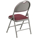 Flash Furniture HA-MC705AF-3-BY-GG Extra Large Folding Chair w/ Burgundy Fabric Back & Seat - Steel Frame, Gray thumbnail 4