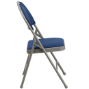 Flash Furniture HA-MC705AF-3-NVY-GG Extra Large Folding Chair w/ Navy Blue Fabric Back & Seat - Steel Frame, Gray thumbnail 3