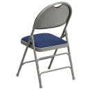 Flash Furniture HA-MC705AF-3-NVY-GG Extra Large Folding Chair w/ Navy Blue Fabric Back & Seat - Steel Frame, Gray thumbnail 4