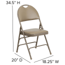 Flash Furniture HA-MC705AV-3-BGE-GG Extra Large Folding Chair w/ Beige Vinyl Back & Seat - Steel Frame, Beige thumbnail 2