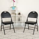 Flash Furniture HA-MC705AV-3-BK-GG Extra Large Folding Chair w/ Black Vinyl Back & Seat - Steel Frame, Black thumbnail 9