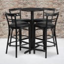Flash Furniture HDBF1033-GG 24" Round Bar Height Table w/ (4) Bar Stool Set - Black Laminate Top, Steel Base thumbnail 2
