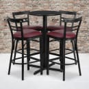 Flash Furniture HDBF1037-GG 24" Round Bar Height Table w/ (4) Bar Stool Set - Black Laminate Top, Steel Base thumbnail 2