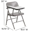 Flash Furniture HF-309AST-RT-GG Folding Chair w/ Right Tablet Arm - Steel, Beige thumbnail 2