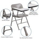 Flash Furniture HF-309AST-RT-GG Folding Chair w/ Right Tablet Arm - Steel, Beige thumbnail 7