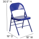 Flash Furniture HF3-BLUE-GG Steel Folding Chair - Blue thumbnail 2