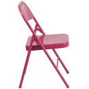 Flash Furniture HF3-FUCHSIA-GG Steel Folding Chair - Fuchsia thumbnail 3