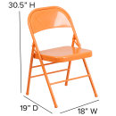 Flash Furniture HF3-ORANGE-GG Steel Folding Chair - Orange thumbnail 2
