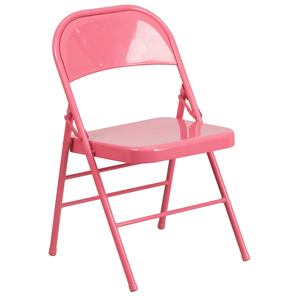 Flash Furniture HF3-PINK-GG Steel Folding Chair - Pink