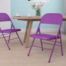 Flash Furniture HF3-PUR-GG Steel Folding Chair - Purple thumbnail 11