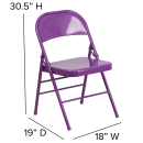 Flash Furniture HF3-PUR-GG Steel Folding Chair - Purple thumbnail 2