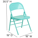 Flash Furniture HF3-TEAL-GG Steel Folding Chair - Teal thumbnail 2