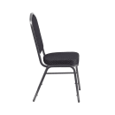 Flash Furniture HF-C01-SV-E26-BK-GG Stacking Banquet Chair w/ Crown Back & Black Fabric Seat - Steel Frame, Silver Vein thumbnail 12