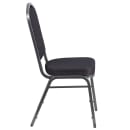 Flash Furniture HF-C01-SV-E26-BK-GG Stacking Banquet Chair w/ Crown Back & Black Fabric Seat - Steel Frame, Silver Vein thumbnail 3