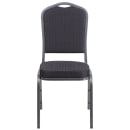 Flash Furniture HF-C01-SV-E26-BK-GG Stacking Banquet Chair w/ Crown Back & Black Fabric Seat - Steel Frame, Silver Vein thumbnail 5