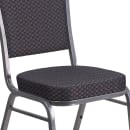 Flash Furniture HF-C01-SV-E26-BK-GG Stacking Banquet Chair w/ Crown Back & Black Fabric Seat - Steel Frame, Silver Vein thumbnail 7