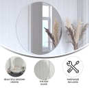 Flash Furniture HFKHD-0GD-CRE8-102315-GG 30" Round Large Accent Wall Mirror, Metal, White thumbnail 5