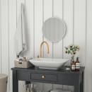 Flash Furniture HFKHD-0GD-CRE8-991315-GG 20" Round Large Accent Wall Mirror, Metal, White thumbnail 4