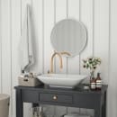 Flash Furniture HFKHD-4GD-CRE8-002315-GG 24" Round Large Accent Wall Mirror, Metal, White thumbnail 4