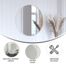 Flash Furniture HFKHD-4GD-CRE8-002315-GG 24" Round Large Accent Wall Mirror, Metal, White thumbnail 5