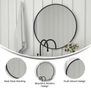 Flash Furniture HFKHD-6GD-CRE8-091315-GG 36" Round Large Accent Wall Mirror, Metal, Black thumbnail 5