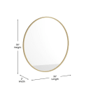 Flash Furniture HFKHD-6GD-CRE8-591315-GG 36" Round Large Accent Wall Mirror, Metal, Gold thumbnail 2