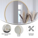 Flash Furniture HFKHD-6GD-CRE8-591315-GG 36" Round Large Accent Wall Mirror, Metal, Gold thumbnail 5