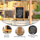 Flash Furniture HFKHD-GDIS-CRE8-122315-GG Chalkboard Sign w/ Legs - 9 1/2" W x 14"H, Pine Wood Frame, Brown thumbnail 4