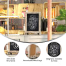 Flash Furniture HFKHD-GDI-CRE8-322315-GG Chalkboard Sign w/ Legs - 9 1/2" W x 14"H, Pine Wood Frame, Brown thumbnail 4