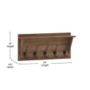Flash Furniture HFKHD-GDIS-CRE8-142315-GG 24" Wall Mount Storage Rack w/ Upper Storage Shelf, Pine Wood thumbnail 2