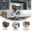 Flash Furniture HFKHD-GDIS-CRE8-142315-GG 24" Wall Mount Storage Rack w/ Upper Storage Shelf, Pine Wood thumbnail 5