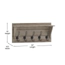 Flash Furniture HFKHD-GDIS-CRE8-832315-GG 24" Wall Mount Storage Rack w/ Upper Storage Shelf, Pine Wood thumbnail 2
