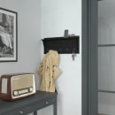 Flash Furniture HFKHD-GDIS-CRE8-932315-GG 24" Wall Mount Storage Rack w/ Upper Storage Shelf, Pine Wood, Black thumbnail 3