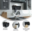 Flash Furniture HFKHD-GDIS-CRE8-932315-GG 24" Wall Mount Storage Rack w/ Upper Storage Shelf, Pine Wood, Black thumbnail 5