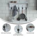 Flash Furniture HFKHD-HEF0-CRE8-732315-GG 24" Wall Mount Storage Rack w/ Upper Storage Shelf, Pine Wood, White thumbnail 4