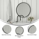 Flash Furniture HFMHD-75G-CRE8-412315-GG 27 1/2" Round Large Accent Wall Mirror, Metal, Black thumbnail 4