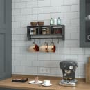 Flash Furniture HFMHD-GDI-CRE8-112315-GG Wall Mount Storage Rack w/ Wire Baskets, 23 1/2" x 9 1/4", Pine Wood, Black thumbnail 3