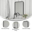 Flash Furniture HFMHD-GDI-CRE8-212315-GG Rectangular Large Accent Wall Mirror, 20" x 30", Metal, Black thumbnail 4