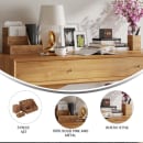 Flash Furniture HFMHD-GDI-CRE8-402315-GG 3 Piece Organizer Set - Pinewood thumbnail 5