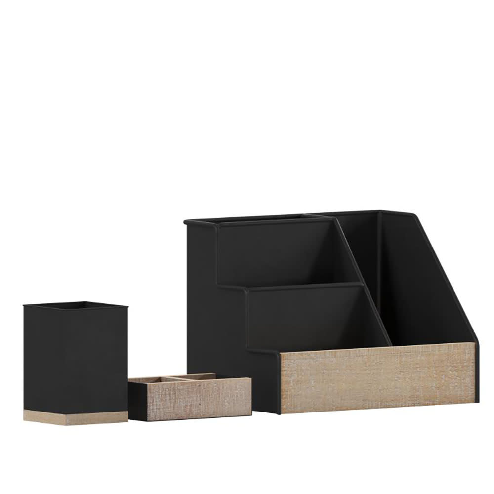 Flash Furniture HFMHD-GDI-CRE8-781315-GG 3 Piece Organizer Set - Pinewood, Black