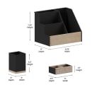 Flash Furniture HFMHD-GDI-CRE8-781315-GG 3 Piece Organizer Set - Pinewood, Black thumbnail 2