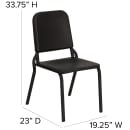 Flash Furniture HF-MUSIC-GG Stacking Music Chair w/ Black Polypropylene Back & Seat - Metal Frame, Black thumbnail 2