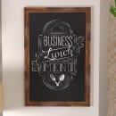 Flash Furniture HGWA-3GD-CRE8-791315-GG Wall Mount Chalkboard Sign - 24"W x 36"H, Pine Wood Frame, Brown thumbnail 4