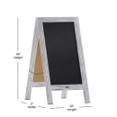 Flash Furniture HGWA-GD1I-CRE8-842315-GG Double-Sided Magnetic Chalkboard Easel - 20" x 40", Pine Wood, White thumbnail 2