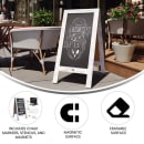 Flash Furniture HGWA-GD1I-CRE8-842315-GG Double-Sided Magnetic Chalkboard Easel - 20" x 40", Pine Wood, White thumbnail 5